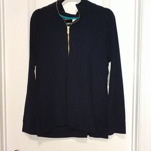 NEW Crown & Ivy Navy Half Zip Pullover 1x